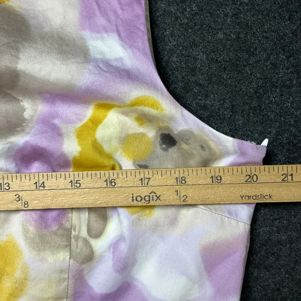 Ann Taylor Dress Womens 16 Purple Abstract Floral Sleeveless Classic Preppy Boho